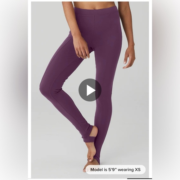 Alo Yog Women's Small Airbrush High-Waist Enso Legging Dark Plum NWT Seam Detail - Picture 4 of 10